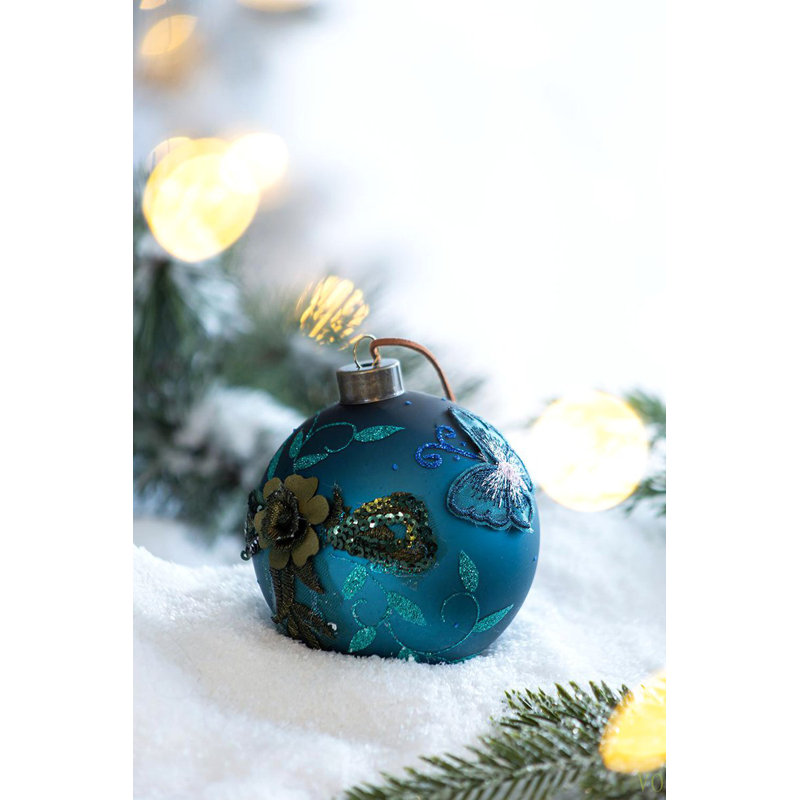 D4,7 po, boules de Noël décoratives, boules de Noël suspendues en verre pour décorations de fêtes, ensemble de 4