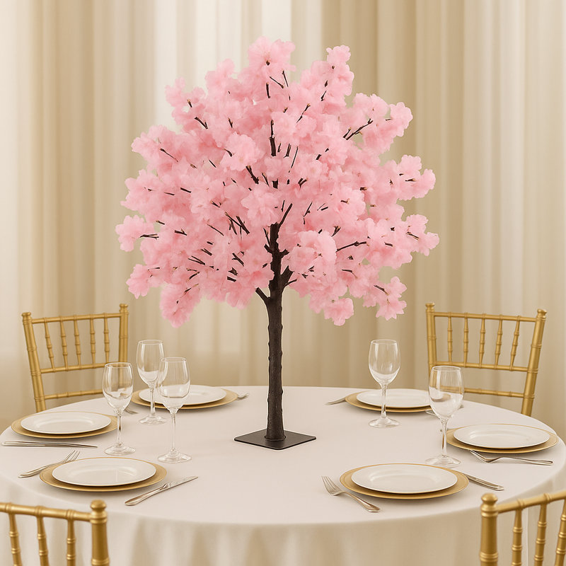 12cm Faux Cherry Blossom Tree in Freestanding, Pink