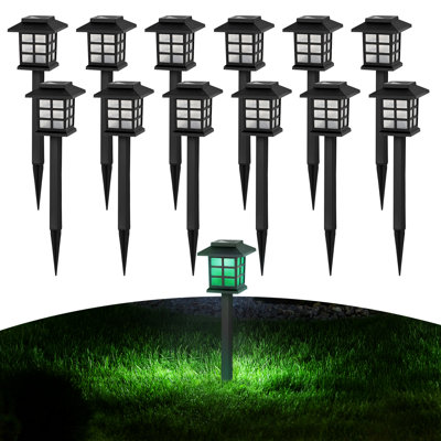 Solar Ground Plug Lights - Colorful Light 16-Pack