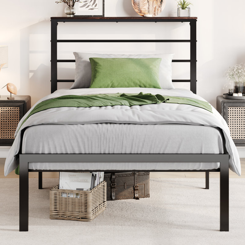 Daquona Bed Frame Storage Bed, Tan, Twin