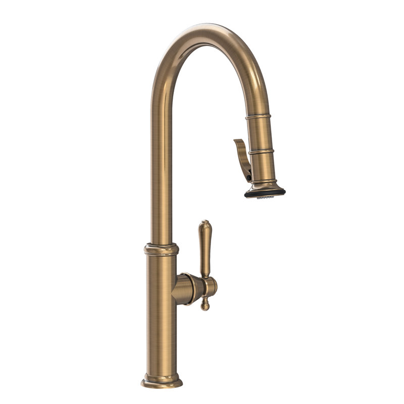Pull-Down Kitchen Faucet - Trigger Spray, Antique Brass