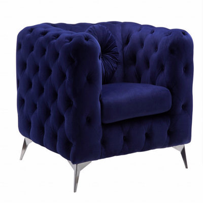 Fauteuil d'appoint rembourré en velours
