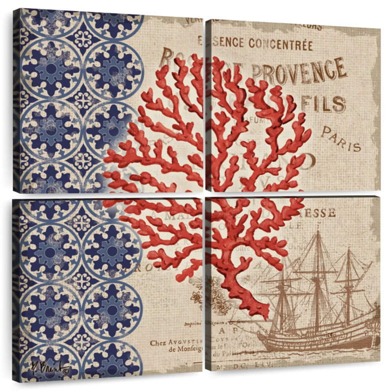 Brampt Burlap Coral I, 74" H x 74" W