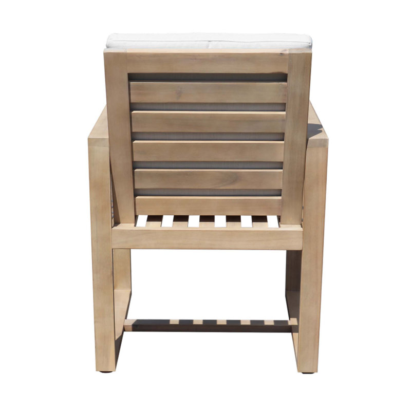 Joly 6 - Person Acacia Wood Patio Dining Set with Rectangular Table , Cushions Included