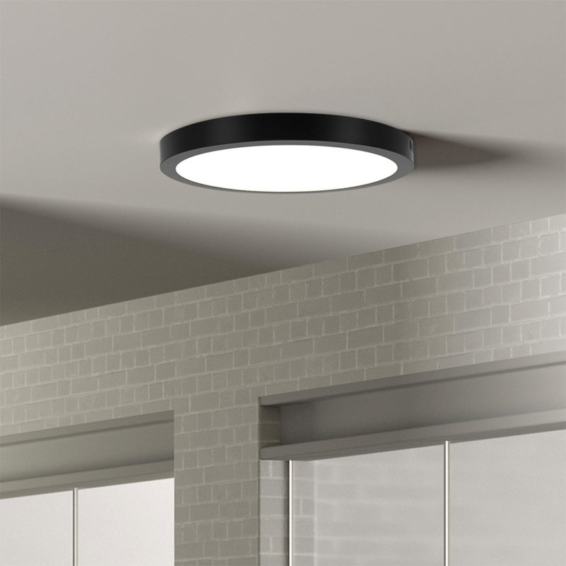 Plafonnier encastré à 1 lumière DEL Leitner - Conception minimaliste moderne, éclairage sans clignotement, profil bas, parfait pour les appartements, les lofts et les petits espaces