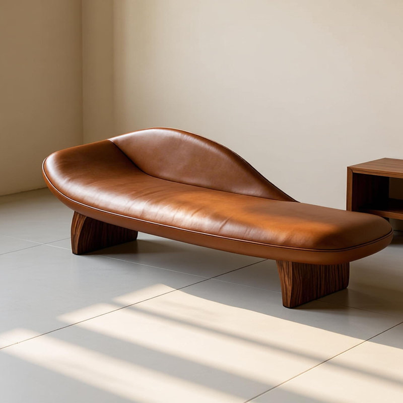 Chaise longue simple incurvée de style américain