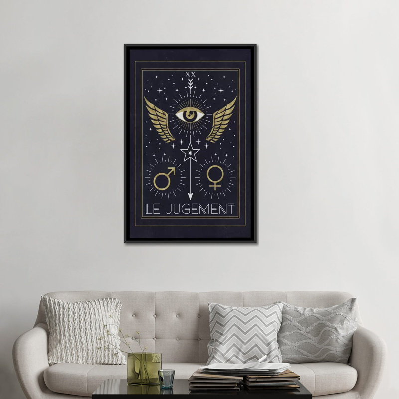 « le jugement », impression sur toile, H 26 po x l 18 po x P 1,5 po, Toile avec cadre noir, Pas de tapis