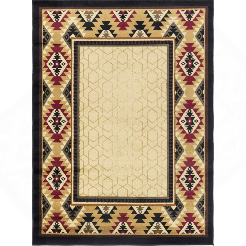 Cream 7 Ft. 10 In. X 10 Ft. 3 In. Southwest Area Rug, Rectangle 7'10" x 10'3"