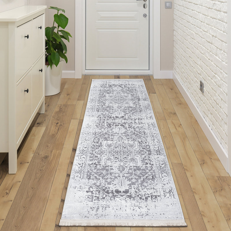 Tapis rectangulaire Daemen avec envers antidérapant, Tapis de couloir 2 pi x 10 pi