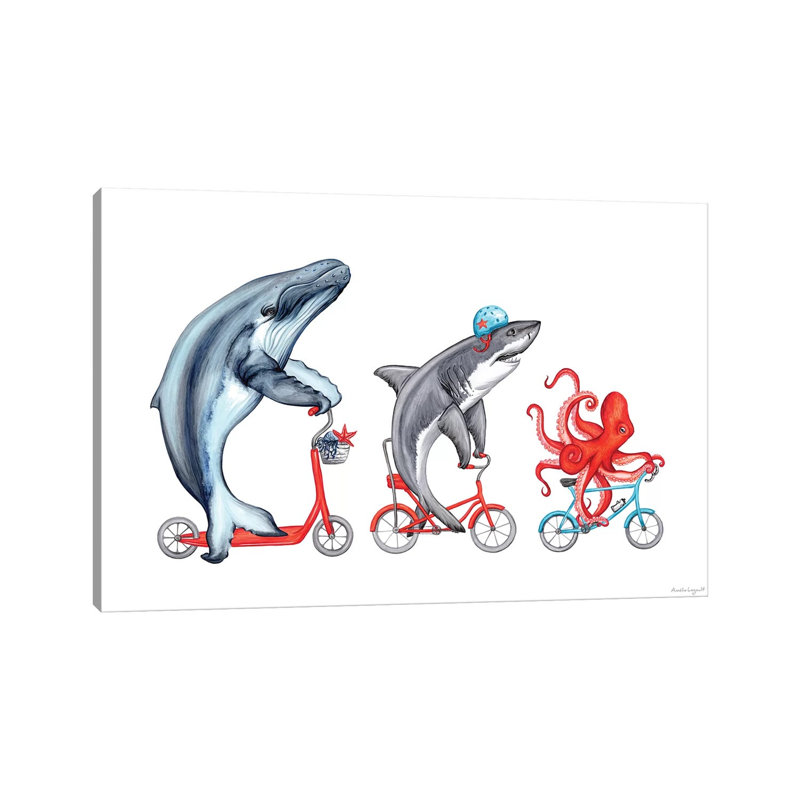 Sea Animals Trio by Amélie Legault - Wrapped Canvas Gallery-Wrapped Canvas Giclée, 66.04 cm H x 45.72 cm W x 1.91 cm D
