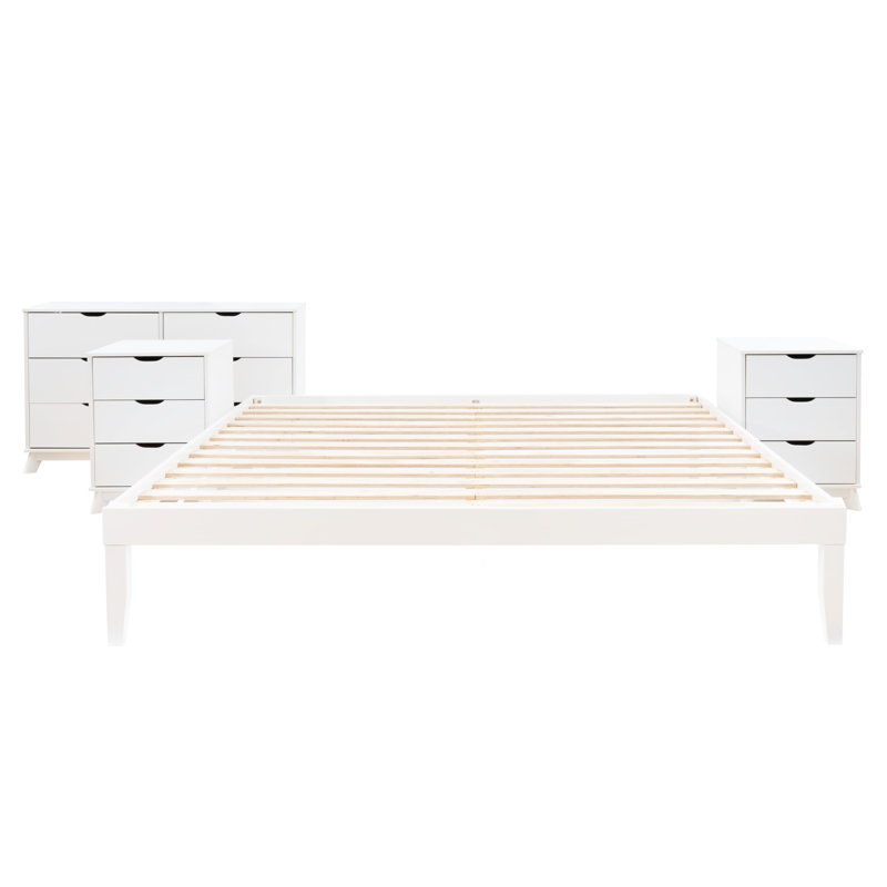 Ensemble de chambre à coucher 4 pièces Marialana, Blanc, Très grand