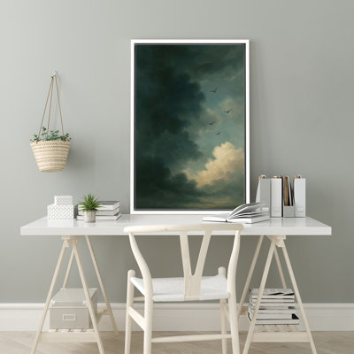 «Stormy Sky with Birds in Flight», reproduction d'art sur toile encadrée