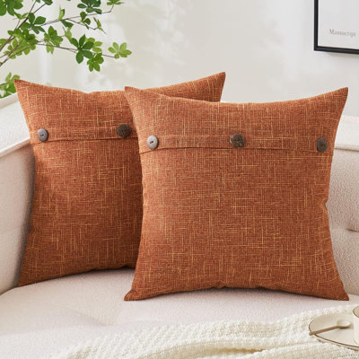 Ensemble de 2 housses de coussins décoratifs moelleux à rayures avec housse de coussin moelleuse (18 x 18 po)