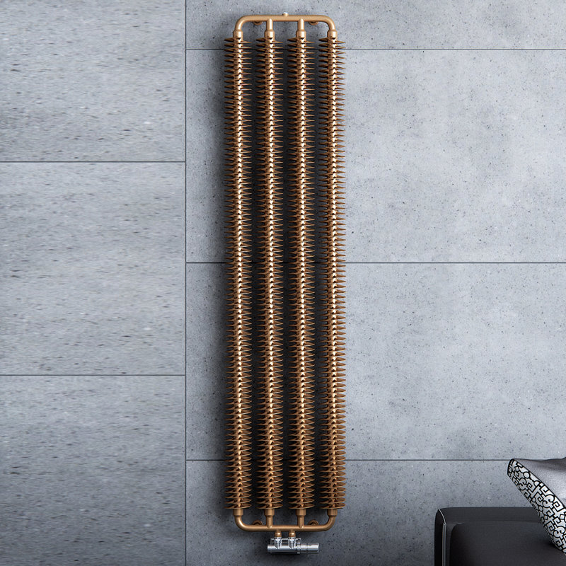 Ribbon V Vertical Designer Radiator, Copper