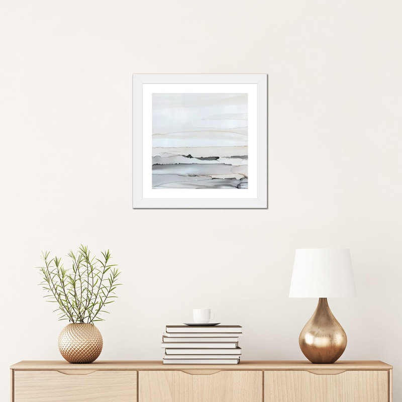 « Sunembrasshorizons I » par Carol Robinson, reproduction d’art, H 16 po x l 16 po x P 1 po, Papier encadré blanc, Blanc