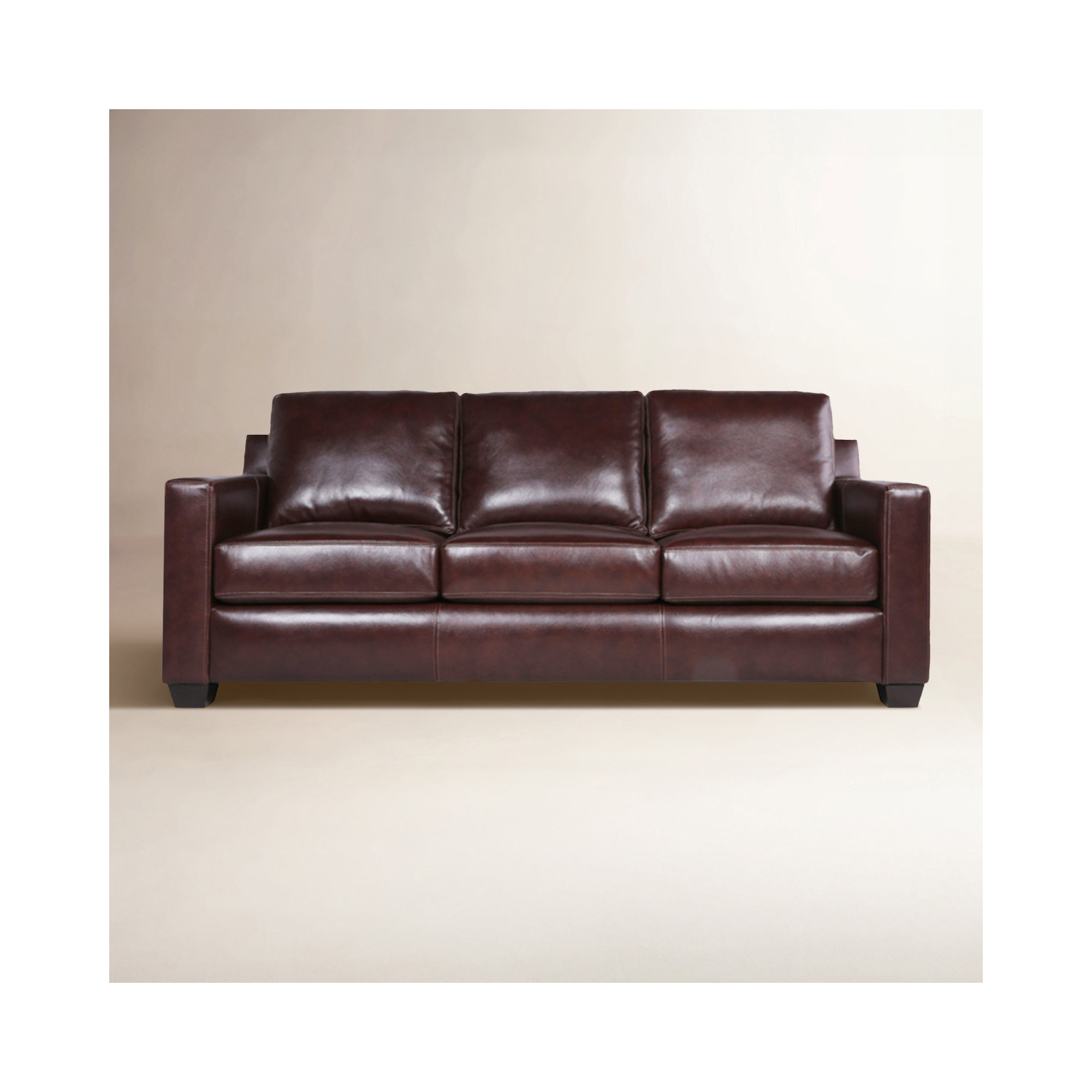 Covedale 83.5'' Upholstered Sofa, Sidekick Walnut Genuine Leather