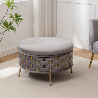 Cristen Upholstered Round Storage Ottoman