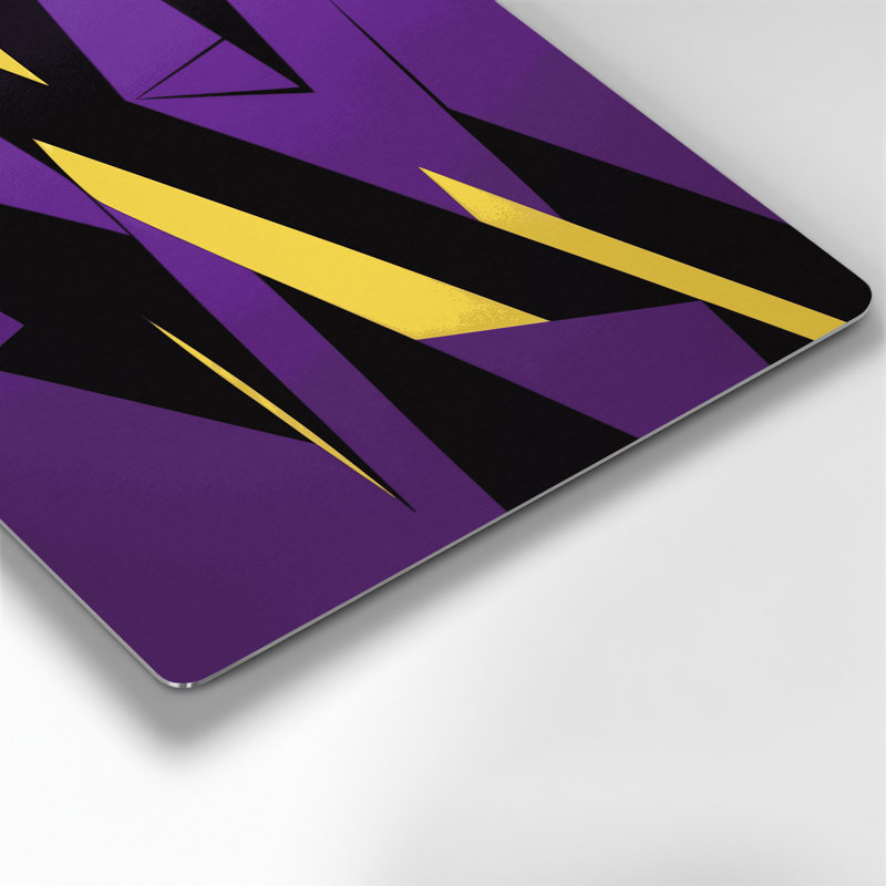 «Geometric Abstraction 10», art mural en métal mauve, H 11 po x l 14 po