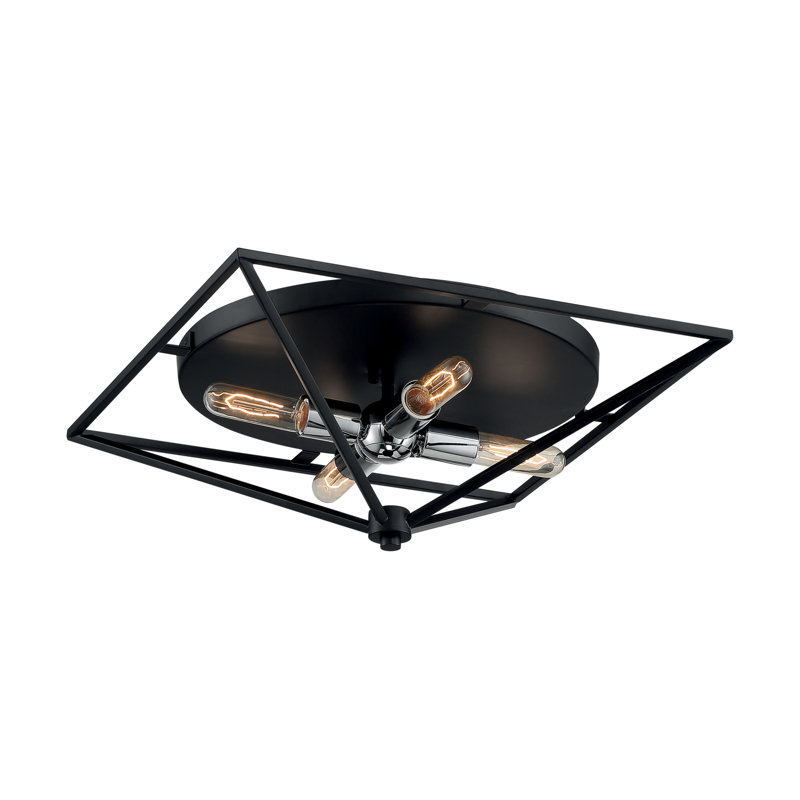 Plafonnier encastré géométrique à 4 lumières Palmerii, H 8 po x l 19 po x P 19 po