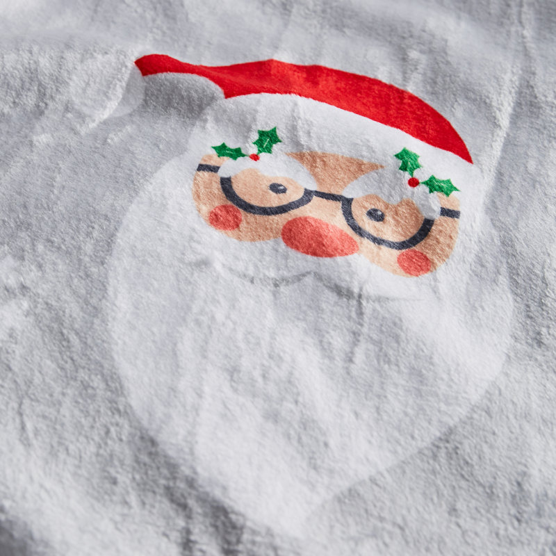 Christmas Santa Spec-Tacular Cosy Fleece Blanket Throw