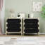 Buffet 3 tiroirs avec tablettes réglables, armoire de rangement avec tiroirs décoratifs en corde tissée à la main pour le salon
