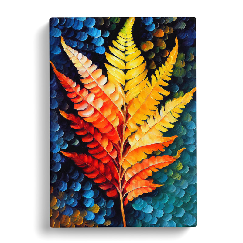 Soleiman Fern Leaf In Colour Vol.1 - Wrapped Canvas, 60cm H x 40cm W x 3cm D