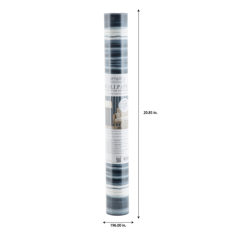 Rouleau de papier peint adhésif lisse L 16 pi x l 1,7 po Stripe