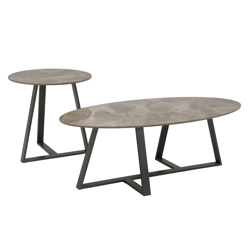 Ensemble de tables basses 2 pièces Kashlee, Gris
