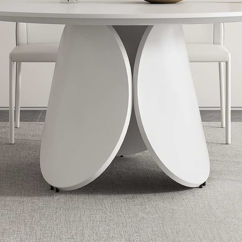 Table et chaise de salle à manger blanc pur de style minimaliste, H 29,5 po x L 59 po x l 59 po