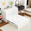 Ensemble de chambre à coucher moderne blanc - lit de rangement pliant complet, commode à 12 tiroirs et table de chevet avec pieds en métal