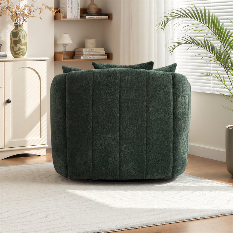 Fauteuil demi-tonneau pivotant surdimensionné de 39 po de largeur, Vert