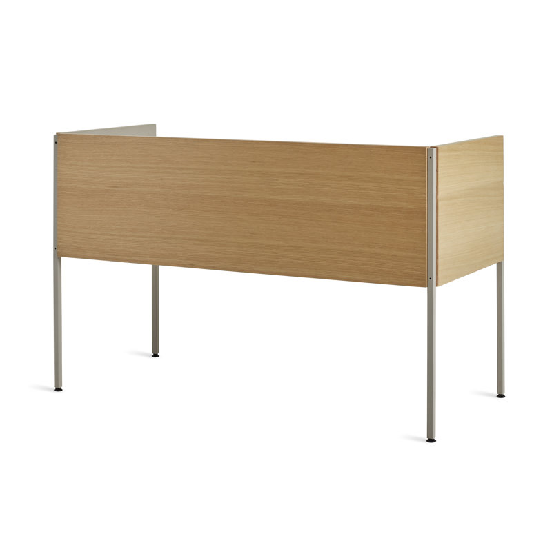 Tabloid Solid Wood Writing Desk, Putty/White Oak