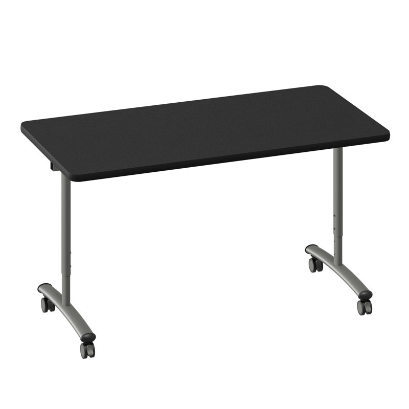 Table à plateau rabattable à haute pression de qualité supérieure, Granite noir, H 38 po x L 60 po x l 30 po