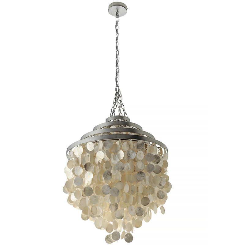 2 - Light Dimmable Tiered Chandelier, Champagne