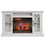 Console média de foyer électrique pour téléviseur de 65 pouces avec portes en verre duraflame®, blanc éclatant