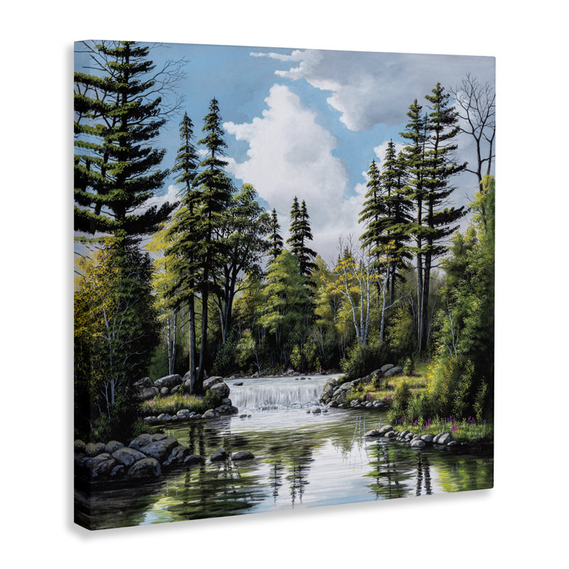 Avant la chute, toile de paysage, design par Bill Saunders, H 17 po x l 17 po