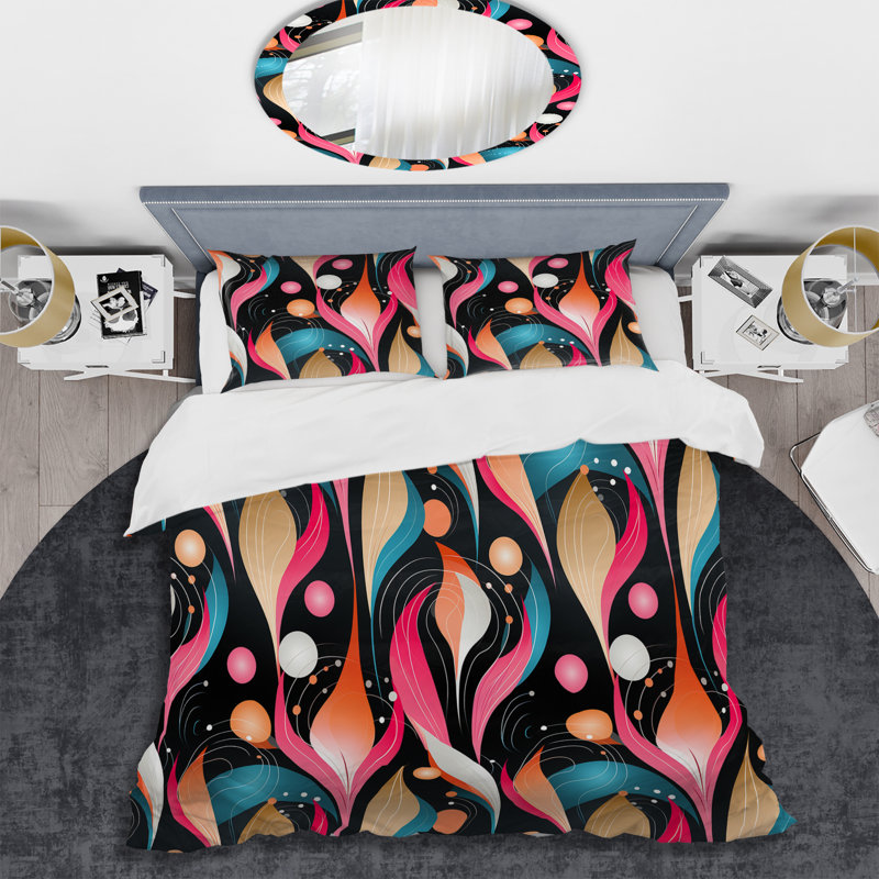 Ensemble de housse de couette Midcentury Modern Revival I - Midcentury, Housse de couette simple + 1 taie décorative stan