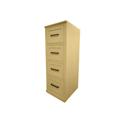 Modern Solid Wood 4 Drawer File Cabinet