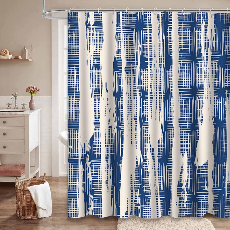 Rideau de douche Indigo Tie Dye, L 72 po x l 78 po