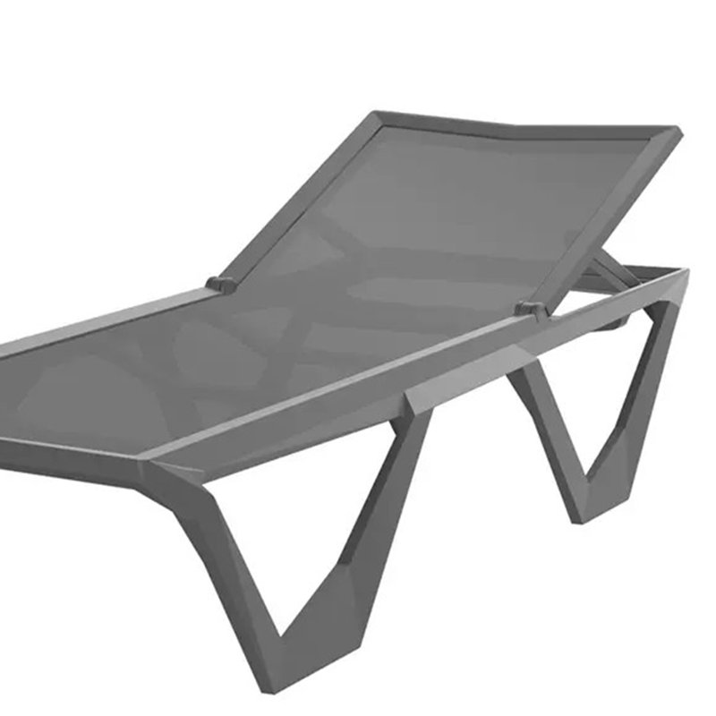 Chaise longue d'extérieur ajustable, Noir