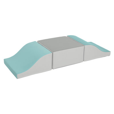 ECR4Kids SoftZone Junior Glide n' Coast, Beginner Playset, Seafoam/Grey, 3-Piece