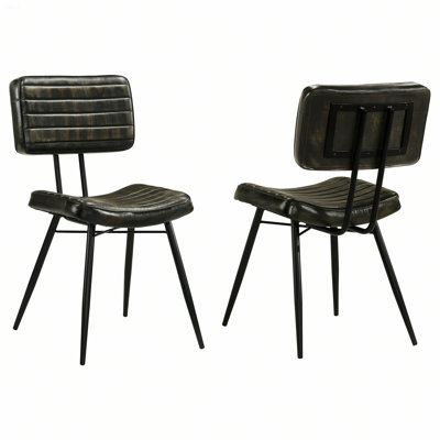 Chaises de salle à manger rembourrées avec pieds en métal deux pièces