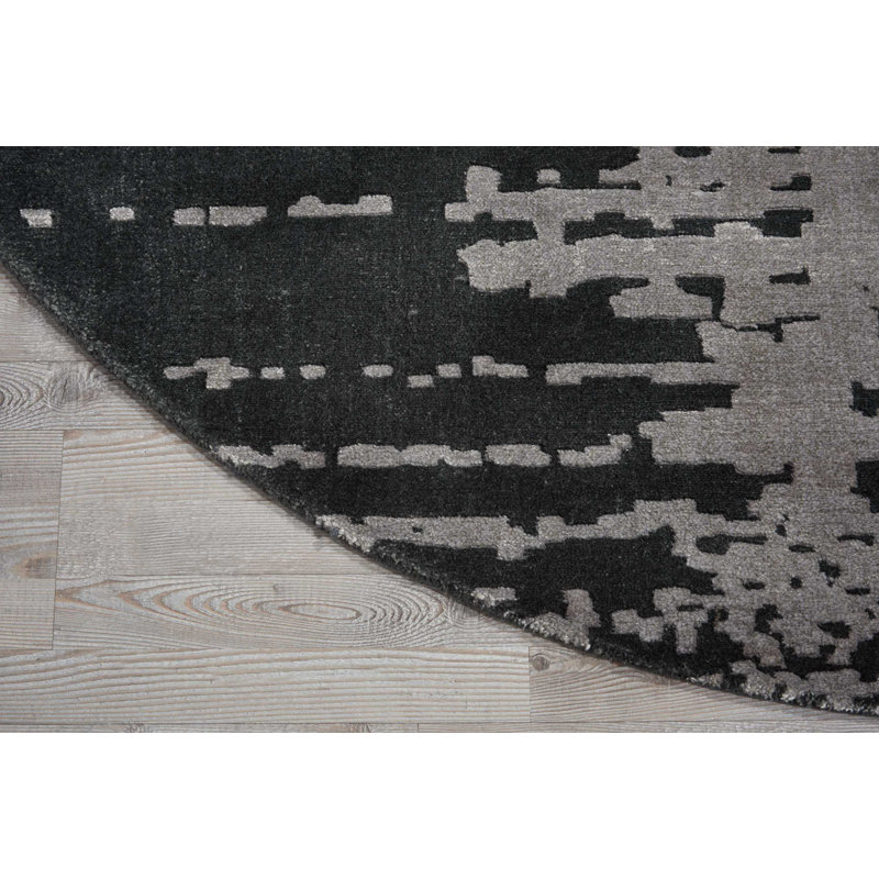 Sanatoga Wool Abstract Indoor Rug, Round 8'