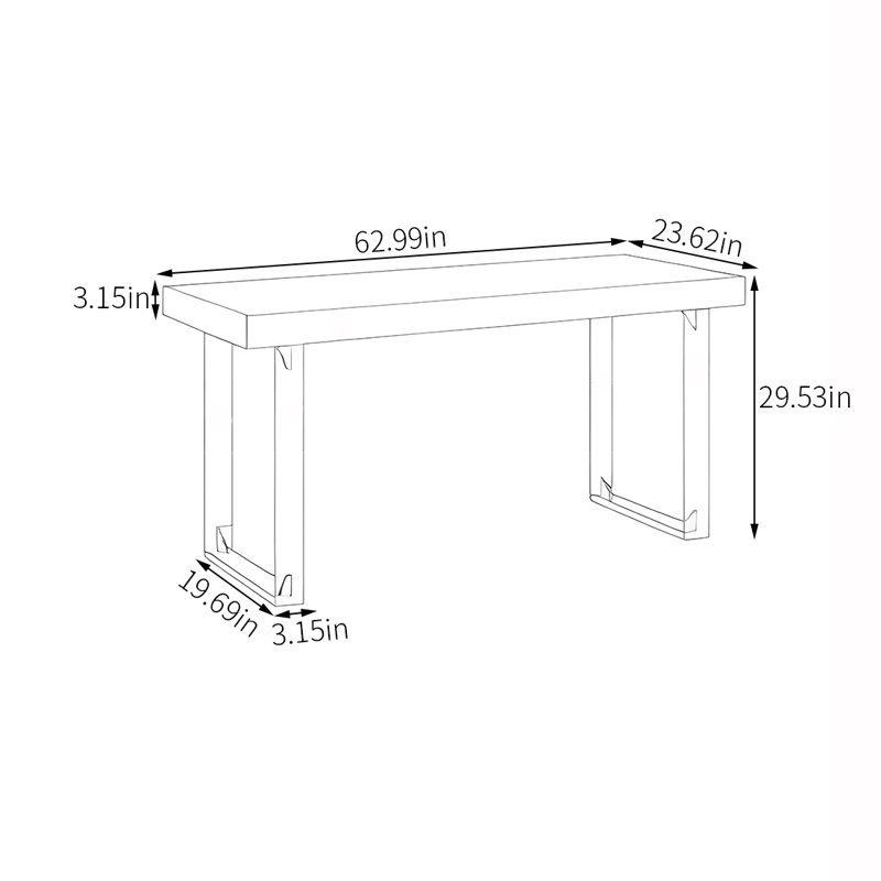 Prall, H 29,53 po x l 62,99 po x P 23,62 po
