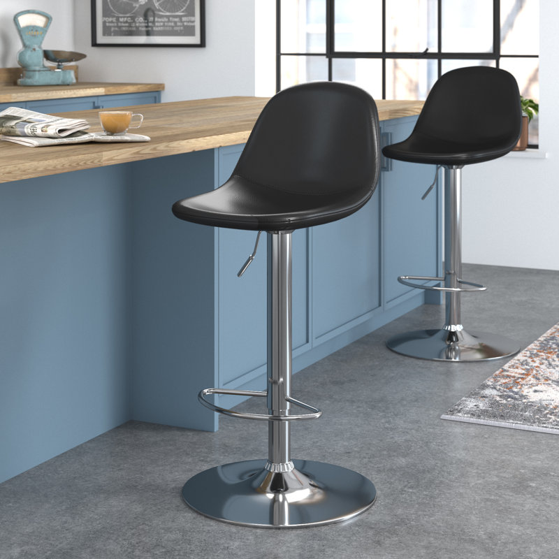 Tabouret de comptoir pivotant en similicuir Oslo, Noir