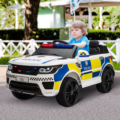 Grieco Isabelle & Max 12V 2 Seater Police / Fire Department Battery Powered Ride On with Remote Control