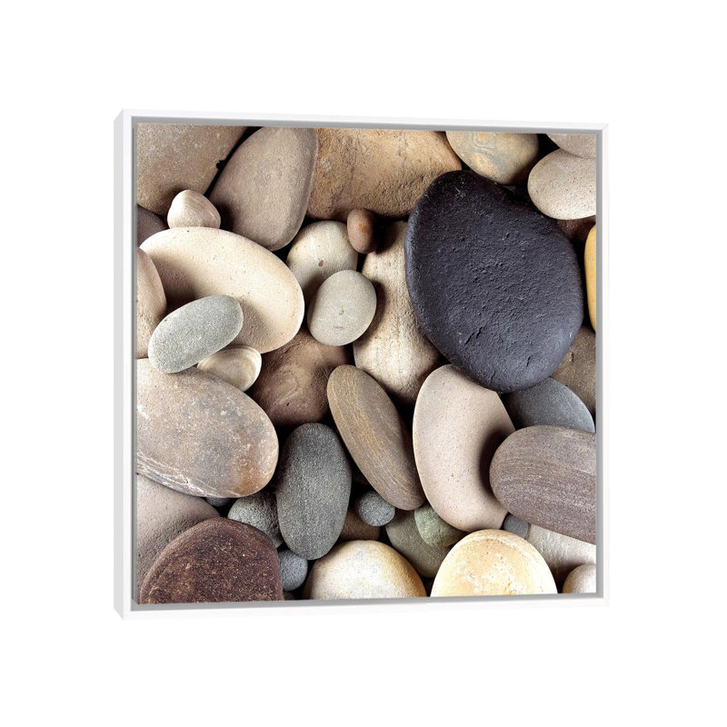 Galets bruns par PhotoINC Studio - Giclèe sur toile tendue avec châssis, H 12 po x l 12 po x P 1,5 po, Cadre blanc