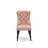 Denison Parson Dining Chairs - Button Tufted Nailhead Beige Red Polyester Fabric Padded Chairs, Set of 2, Mahogany-210702674