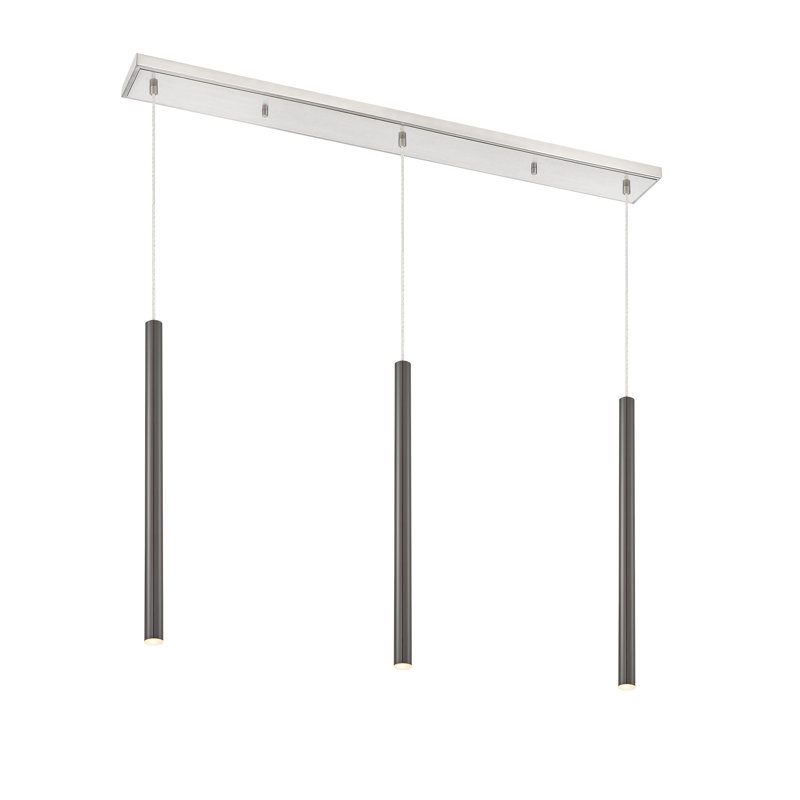 Bowning 3 - Light Kitchen Island Pendant, Brushed Nickel, Matte Black