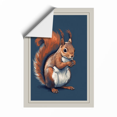 Poised Squirrel Rustic - Framed Print